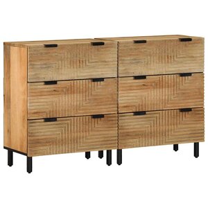 vidaXL Buffets 2 Pièces marron 60x33x75 cm bois massif de manguier