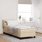 vidaXL Lit boxspring avec matelas avec matelas Crème 80 x 200 cm tissu
