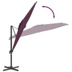 vidaXL Parasol déporté avec mât en aluminium Bordeaux 400x300 cm