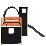 vidaXL Lit mezzanine enfants avec tour blanc/noir 80x200cm pin massif