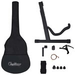 vidaXL Jeu de guitare 12Pièces occidental avec égaliseur et 6 cordes Noir