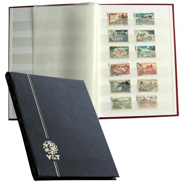 PERFECTA : Classeur fixe pour timbres (Petit modèle-Pages Blanches-16p.Noir)