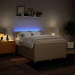 vidaXL Sommier à lattes de lit avec matelas Crème 140x200 cm Tissu
