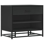 vidaXL Banc à chaussures noir 60x40x53 5 cm bois d'ingénierie et métal