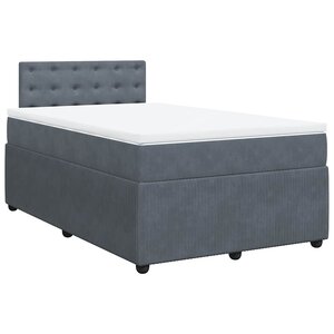 vidaXL Sommier à lattes de lit et matelas Gris foncé 120x200cm Velours