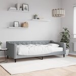 vidaXL Lit de jour avec matelas gris clair 90x200 cm tissu