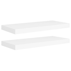 vidaXL Étagères murales flottantes 2 Pièces blanc 60x23 5x3 8 cm MDF