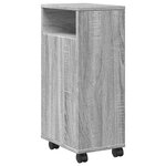 vidaXL Meuble étroit de salle de bain à roulettes sonoma gris