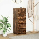 vidaXL Buffet avec tiroirs chêne fumé 37 5x35x99 cm bois d'ingénierie