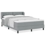 Lit Box Spring vidaXL avec Matelas Grise Clair 140x190 cm en Tissu