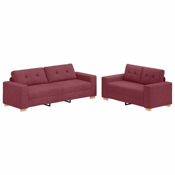 vidaXL Ensemble de Canapés 2 Pièces Bordeaux 221 x 78 x 80 cm Tissu
