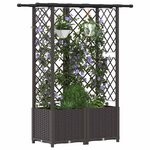 vidaXL Lit Élevé avec Treillis et Toit Marron 124 x 40 x 138 cm PP