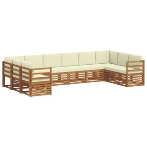 vidaXL Ensemble de canapé d'angle avec coussin 10 Pièces Naturel et Crème