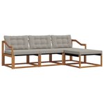 vidaXL Ensemble de canapés d'extérieur 4 pc Naturel et gris clair