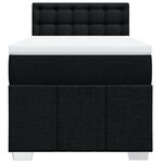 vidaXL Sommier à lattes de lit avec matelas Noir 100x200 cm Tissu