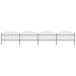 vidaXL Clôture de jardin à dessus en lance Acier (1-1 25)x6 8 m Noir