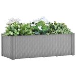 vidaXL Lit surélevé de jardin avec système d'arrosage Gris 100x43x33cm
