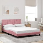 vidaXL Cadre de lit avec LED sans matelas rose 140x190cm velours