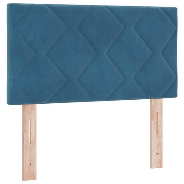 vidaXL Tête de lit LED design blocs diamants bleu foncé  80 cm  en velours