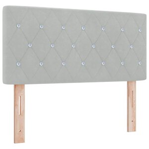 vidaXL Tête de Lit LED Argyle Gris clair 90 cm Velours