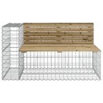 vidaXL Banc de jardin design gabion 122x71x65 5cm bois de pin imprégné