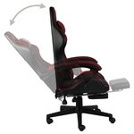 vidaXL Fauteuil de jeux vidéo et repose-pied Noir/bordeaux Similicuir