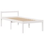 vidaXL Lit bibliothèque sans matelas blanc 90x200cm bois de pin massif