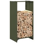 vidaXL Portant de bois chauffage vert olive 40x30x80 cm