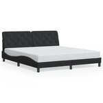 vidaXL Cadre de lit avec LED sans matelas noir 180x200 cm velours