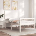 vidaXL Lit pour personne âgée sans matelas blanc bois massif