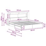 vidaXL Cadre de lit avec rangement Sonoma gris 180 x 200 cm