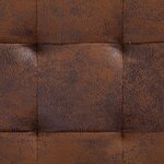 vidaXL Pouf de rangement 87 5 cm Marron Similicuir daim