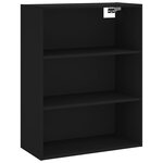 vidaXL Buffet haut Noir 69 5x34x180 cm Bois d'ingénierie