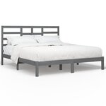 vidaXL Cadre de lit Gris Bois massif 200x200 cm