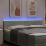 vidaXL Tête de lit LED avec tête de lit Gris clair 180 cm Polyester