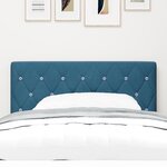 vidaXL Tête de lit LED capitonnée à bouton en cristal bleu foncé 90 cm en velours