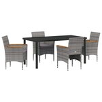 vidaXL Ensemble de salle à manger pour jardin 5 Pièces Gris Poly rotin