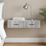vidaXL Table d'appoint murale Sonoma gris 87 5 x 34 5 x 17 cm