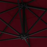 vidaXL Parasol mural de jardin avec LED 300 cm bordeaux