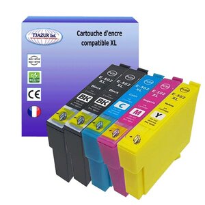 5 cartouches compatibles avec epson 502xl pour epson expression home xp5100  xp5105  xp5115  xp5150  xp5155