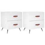 vidaXL Tables de chevet 2 Pièces blanc 40x35x47 5 cm bois d’ingénierie