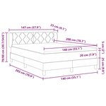 Lit box spring vidaXL avec matelas marron foncé 140x200 cm en tissus