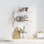 vidaXL Étagères murales 2 Pièces 50x30x3 cm argenté acier inoxydable