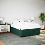 vidaXL Cadre de lit sans matelas vert foncé 160x200 cm velours