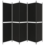 vidaXL Cloison de séparation 5 panneaux Noir 250x200 cm Tissu