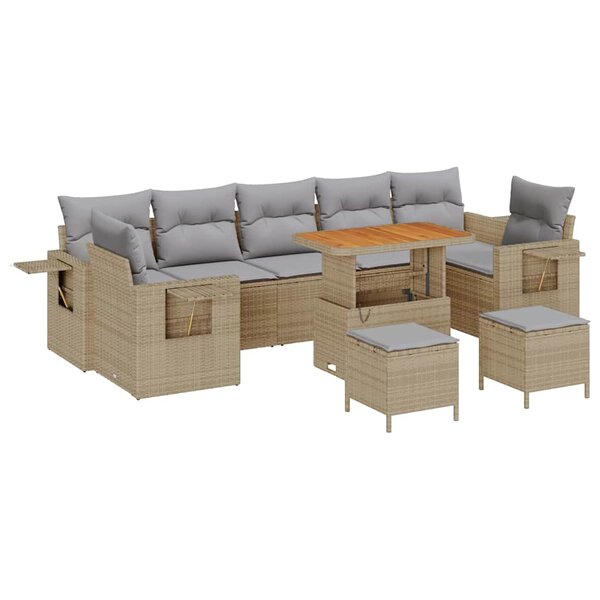 vidaXL Ensemble de canapé de jardin Manuel 10 Pièces beige et gris clair
