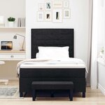 vidaXL Lit à ressorts avec matelas Noir 120 x 200 cm tissu