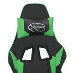 vidaXL Chaise de jeu de massage et repose-pied Noir et vert Similicuir