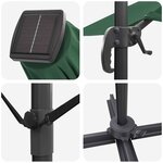 vidaXL Parasol déporté Roma avec LEDs Vert 352x251x265 cm en aluminium