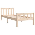 vidaXL Cadre de lit bois massif 75x190 cm petit simple